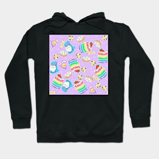 Rainbow Baking on Purple Hoodie